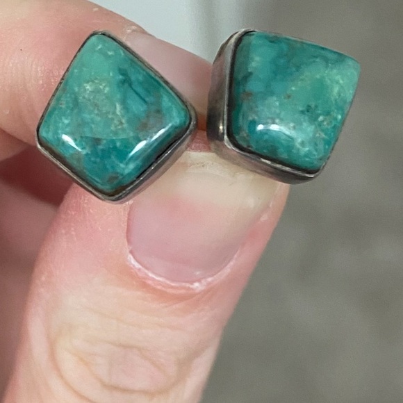 Blue Stone Earrings - Picture 1 of 4